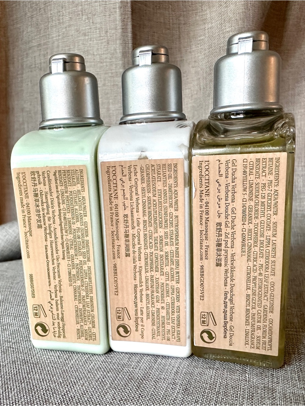 L’Occitane Verbena Lotion Conditioner & Shower Gel 2.5 Oz Travel Set 3 Piece New - Picture 4 of 5